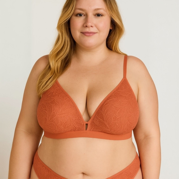 Lively Women's Palm Lace Busty Bralette in Terracotta Size 3 - Picture 1 of 11